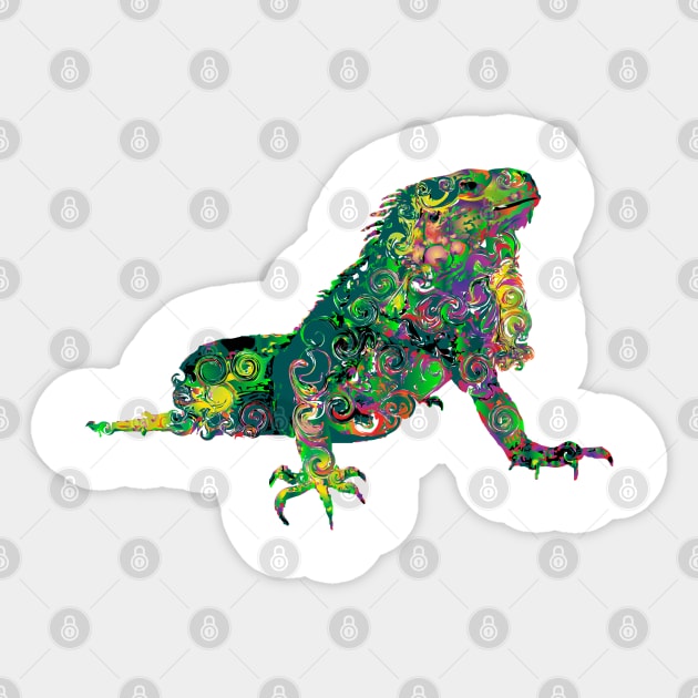 PSYCHEDELIC IGUANA Sticker by shethemastercovets